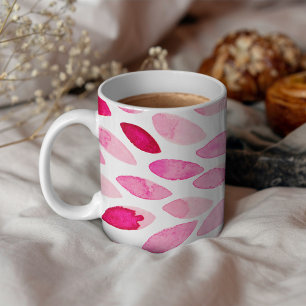 Caneca De Café Traços de pincel de aquarela - paleta rosa