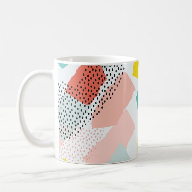 Caneca De Café Traços de pincel: padrão de safra. (Esquerda)
