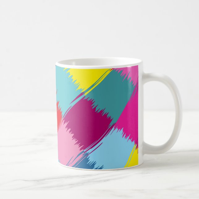 Caneca De Café Traços de tinta desenho abstrato (Direita)