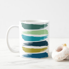 Caneca De Café Traços do Pincel de Cores d'Água