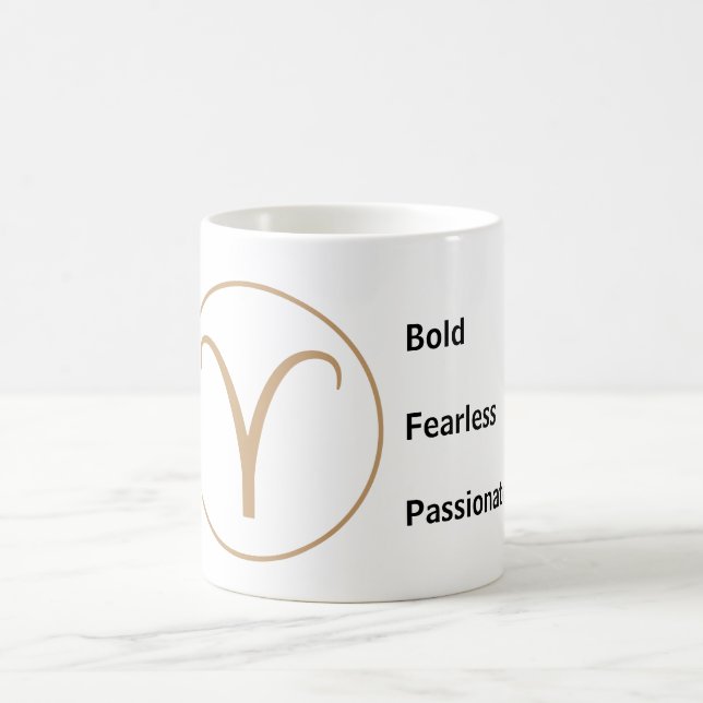 Caneca De Café Traços do Zodíaco de Áries Ousado Destemido Apaixo (Centro)