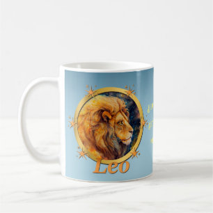 Caneca De Café Traços do zodíaco de Leão, motivação, horóscopo, d