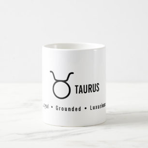 Caneca De Café Traços do Zodíaco de Touro Astrologia Minimalista