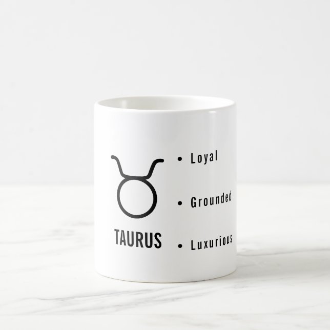 Caneca De Café Traços do Zodíaco de Touro Astrologia Minimalista (Centro)
