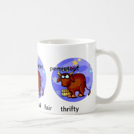 Caneca De Café Traços Taurus personalizáveis Cartoon Cute Zodiac
