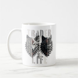 Caneca De Café Trader life | Wolf | Both sides