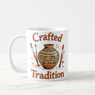 Caneca De Café Tradição Artesanal Desenho de Cerâmica Cultural
