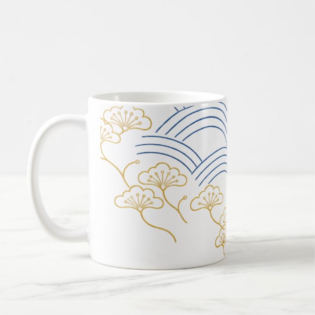Caneca De Café Traditional Japanese Wave Pine Mug  (Esquerda)