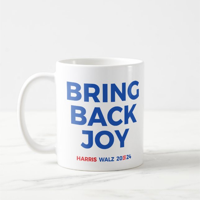 Caneca De Café Traga alegria - Harris Walz 2024 (Esquerda)
