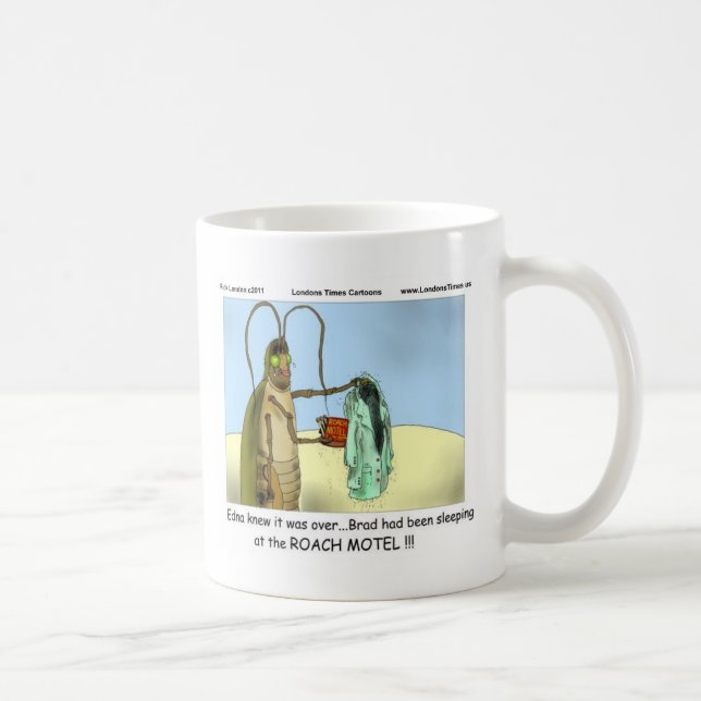 Caneca De Café Tragédia @ Roach Motel Presentes Engraçados Camise (Direita)
