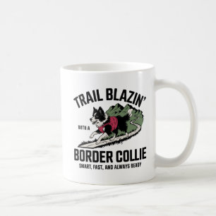 Caneca De Café Trail Blazin' Border Collie Adventure Design