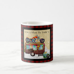 Caneca De Café Trailer de Camper Divertido Trash Cita Xadrez de B