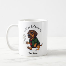 Caneca De Café Traje de Negócios Engraçado do Coonhound Americano