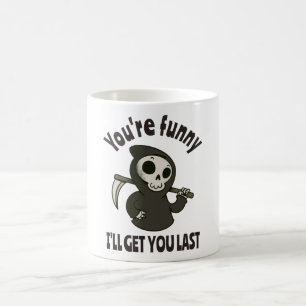 Caneca De Café Traje engraçado de Halloween do Ceifador Esqueleto