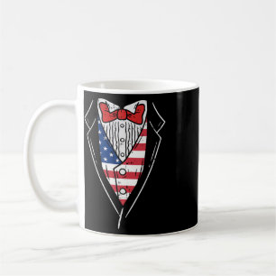 Caneca De Café Traje Smoking Americano Engraçado 4 de Julho Patri