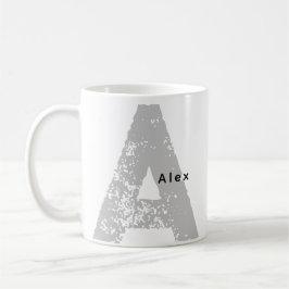 Caneca De Café Trandy Oversize Monogramas Inicial & Nome Mug