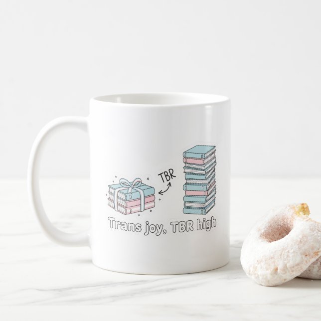 Caneca De Café Trans Joy, TBR High – LGBTQ Reading Pride  (Com Donut)