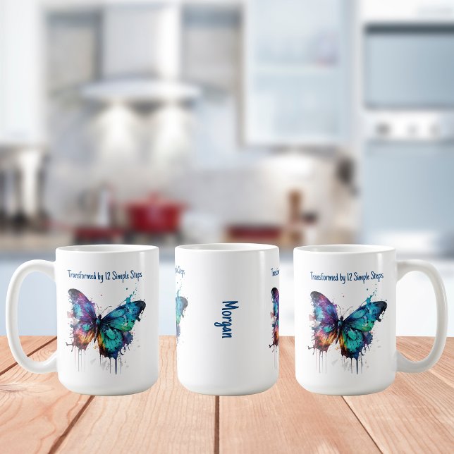 Caneca De Café Transformado por 12 Passos Simples - Nome Personal (Criador carregado)
