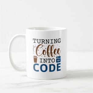 Caneca De Café Transformando Café em Código