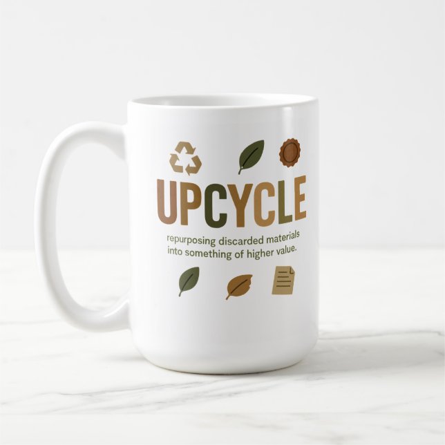Caneca De Café Transformando Materiais Descartados Em Alguma Cois (Esquerda)