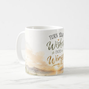 Caneca De Café Transforme Seus Desejos em Asas Inspiração de Dent