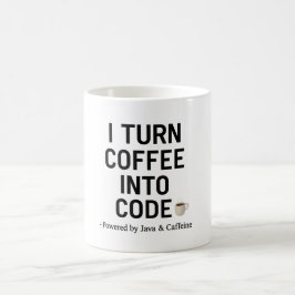 Caneca De Café Transformo Café Em Código - Cota Engraçada Do Prog