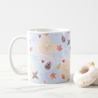 Caneca De Café Transição Sazonal Caprichosa de Outono para Invern