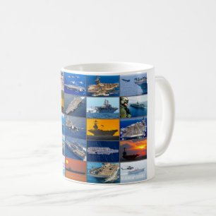 CANECA DE CAFÉ TRANSPORTADORAS AERONAVES DOS EUA "MONTAGE"