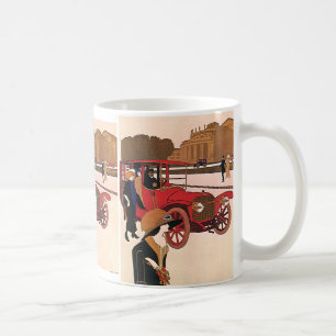 Caneca De Café Transporte Antigo, Automóvel Antigo Vermelho