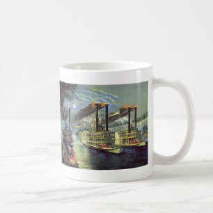 Caneca De Café Transporte Antigo e Navios de Viagem Barcos a Vapo