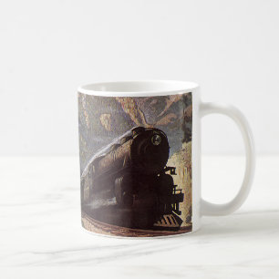 Caneca De Café Transporte Antigo, Viagem de Trem na Montanha