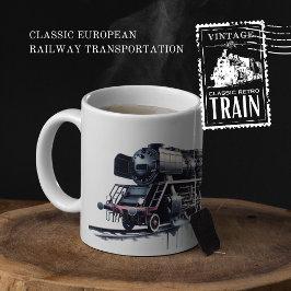 Caneca De Café Transporte Ferroviário Europeu Clássico