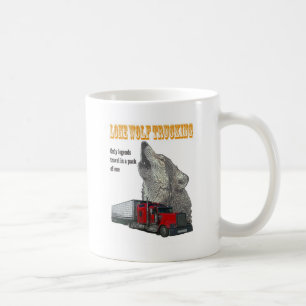 Caneca De Café Transporte por caminhão do lobo solitário