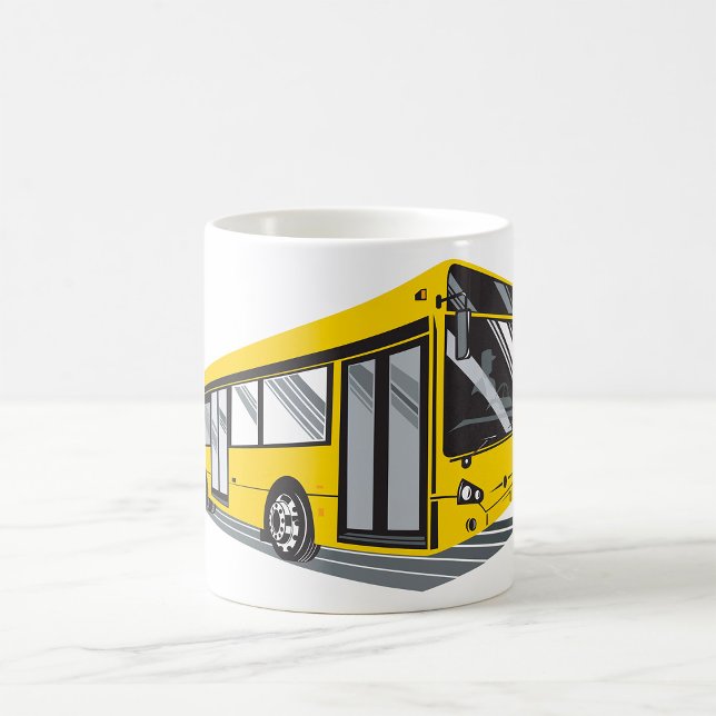 Caneca De Café Transporte Público de Barramento de Cidade Amarelo (Criador carregado)