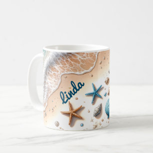 Caneca De Café Transquil Oceanfront Retreat Frio Vibrante