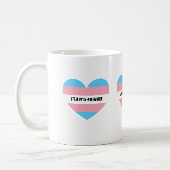 Caneca De Café #TRANSWOMENAREWOMEN Heart (Esquerda)