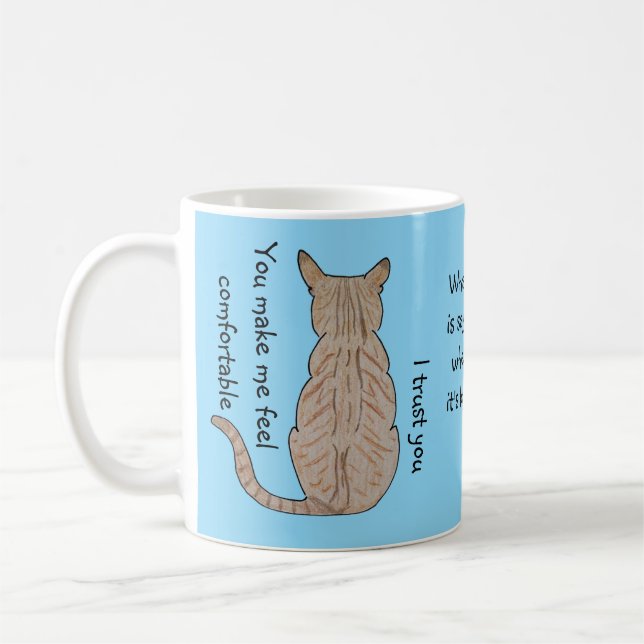 Caneca De Café Traseira de Cat Baby Blue (Esquerda)