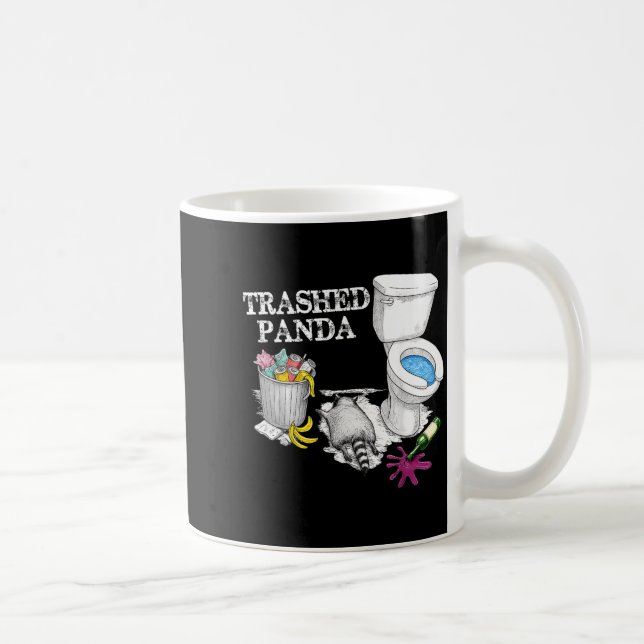 Caneca De Café Trashed Panda Drunk Racoon Party Animal Meme Funny (Direita)