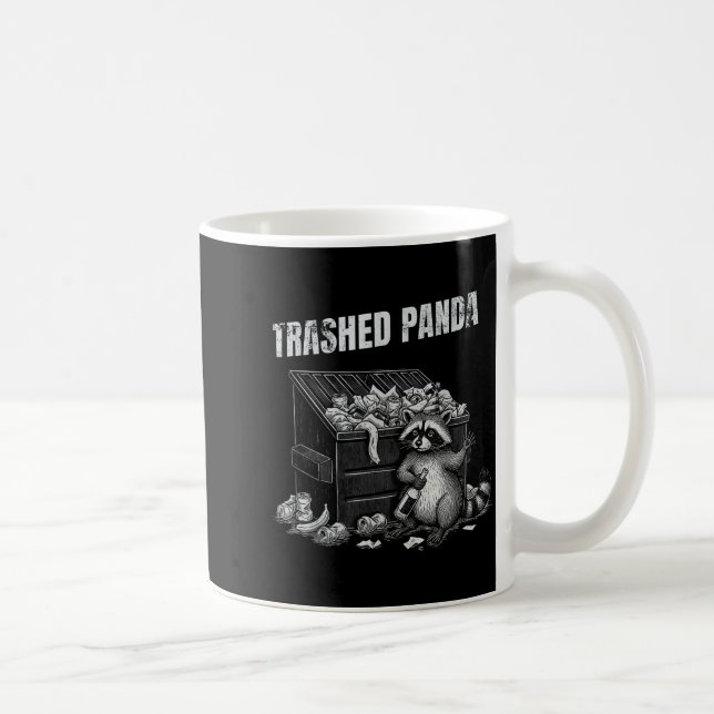 Caneca De Café Trashed Panda Funny Drunk Racoon Cool Animals Grap (Direita)