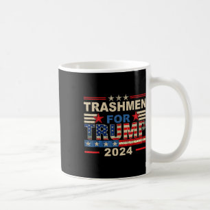 Caneca De Café Trashmen Para Trump 2024 Engraçado Garbageman Na E