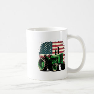 Caneca De Café Trator De Fazenda Agricultura Bandeira Dos EUA Tra