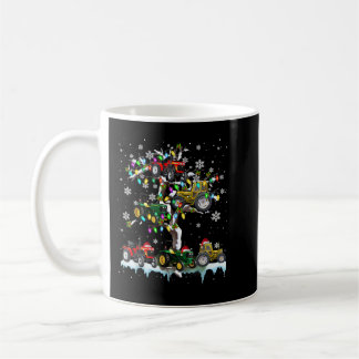 Caneca De Café Trator Em Papais noeis De Natal De Árvore Do Xmas