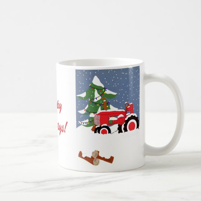 Caneca De Café Trator para o Natal (Direita)