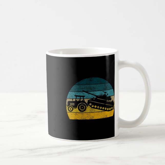 Caneca De Café Trator Ucraniano Apoie a Ucrânia Fique com a Ucrân (Direita)
