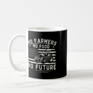 Caneca De Café Tratores Agrícolas Bandeira Dos EUA Sem Agricultor