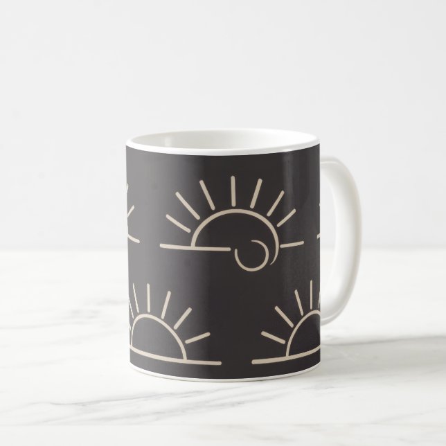 Caneca De Café Travesseiro Black Sun | Moderno (Frente Esquerda)