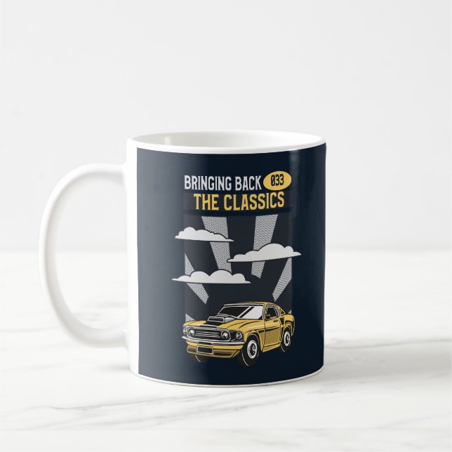 Caneca De Café Trazendo de volta o carro-retrô clássico (Esquerda)