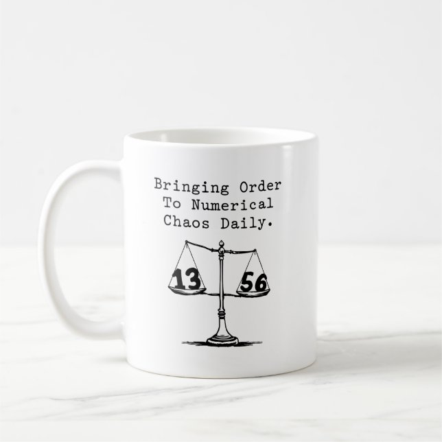Caneca De Café Trazendo Ordem ao Caos Numérico Guru de Matemática (Esquerda)