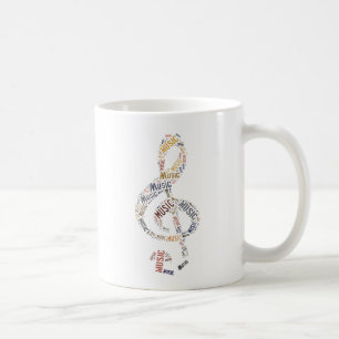 Caneca De Café Treble Clef Word Art