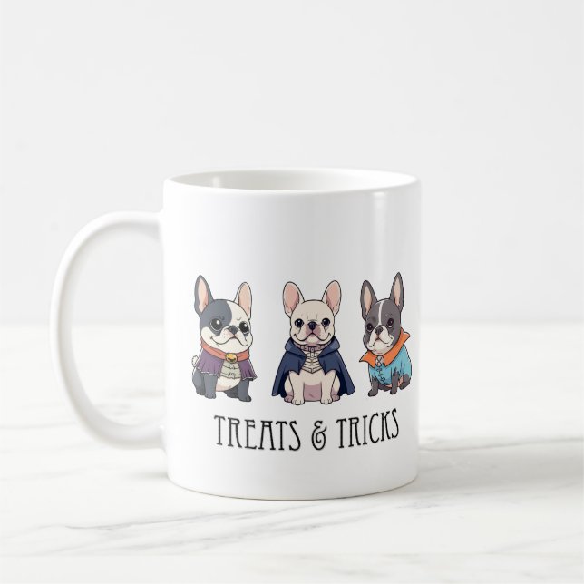Caneca De Café Trechos e truques do Bulldog Francês (Esquerda)